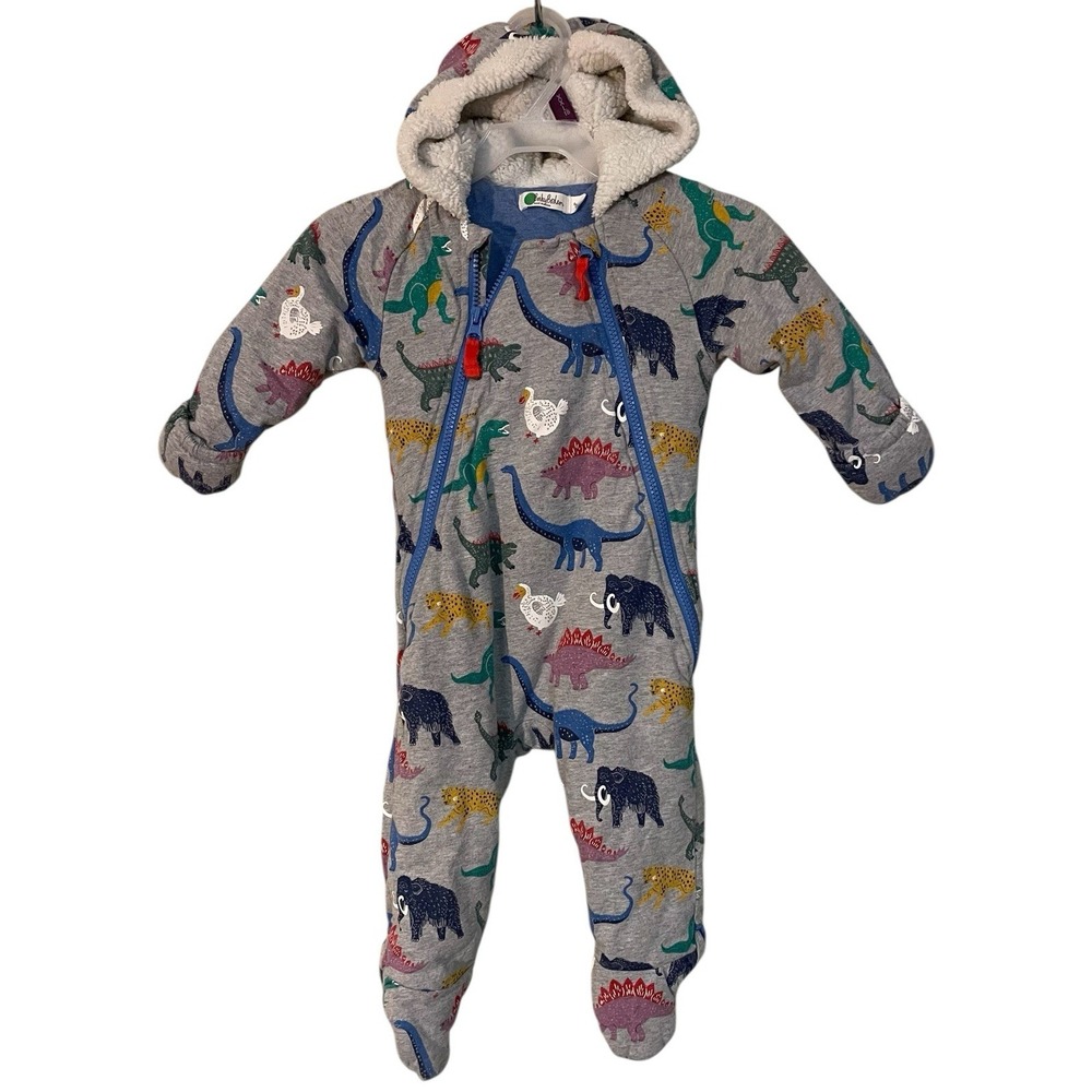 Baby Boden Prehistoric Dino Soft Thick Bunting Hooded Zip Pram 6 - 12 M One Pc